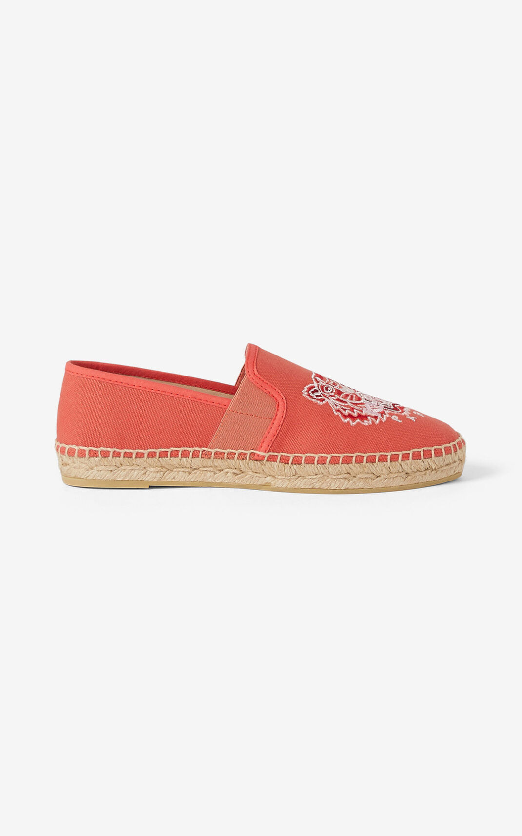 Espadrille Kenzo Femme Tiger elasticated Toile Rouge BQAUE-5903